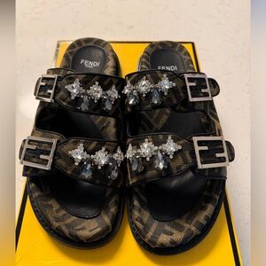 Fendi Feel Crystal Slides